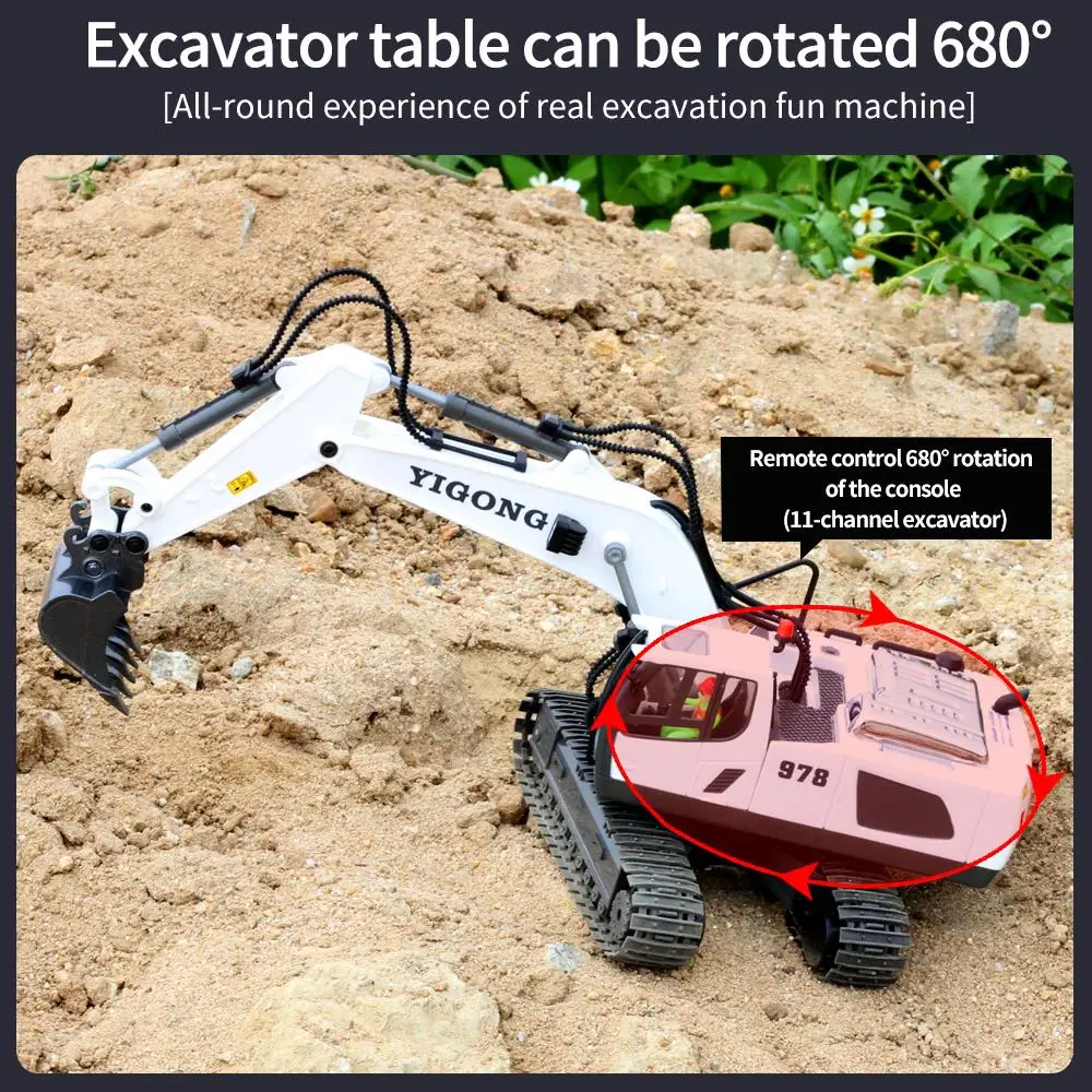 Teeggi 1:20 RC Excavator Car Children Toys 2.4G Remote Control Dump Truck Car Bulldozer Toy Radio Electric Car For Children Gift