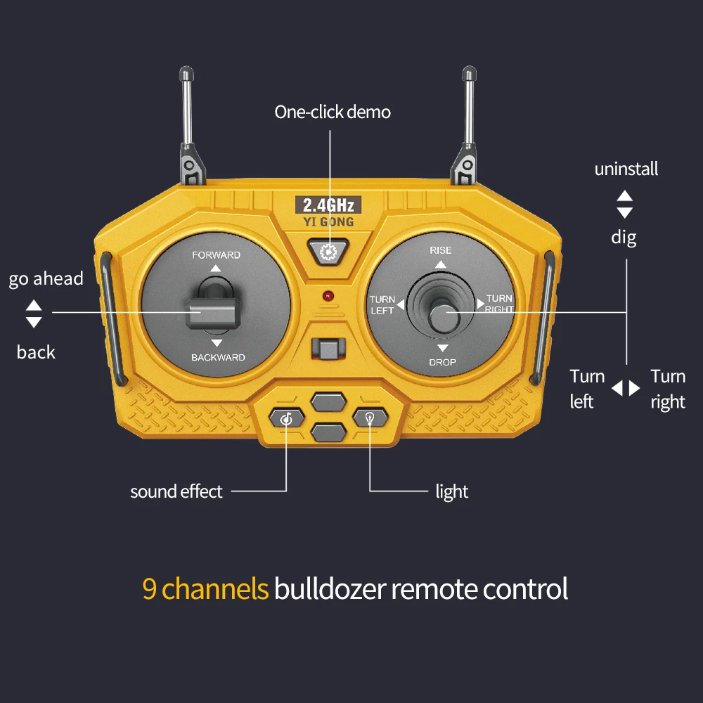 Teeggi 1:20 RC Excavator Car Children Toys 2.4G Remote Control Dump Truck Car Bulldozer Toy Radio Electric Car For Children Gift