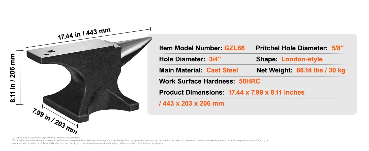 SucceBuy Single Horn Anvil Cast Steel Anvil High Hardness Rugged Round Horn Anvil Blacksmith Compact Design and Stable Base