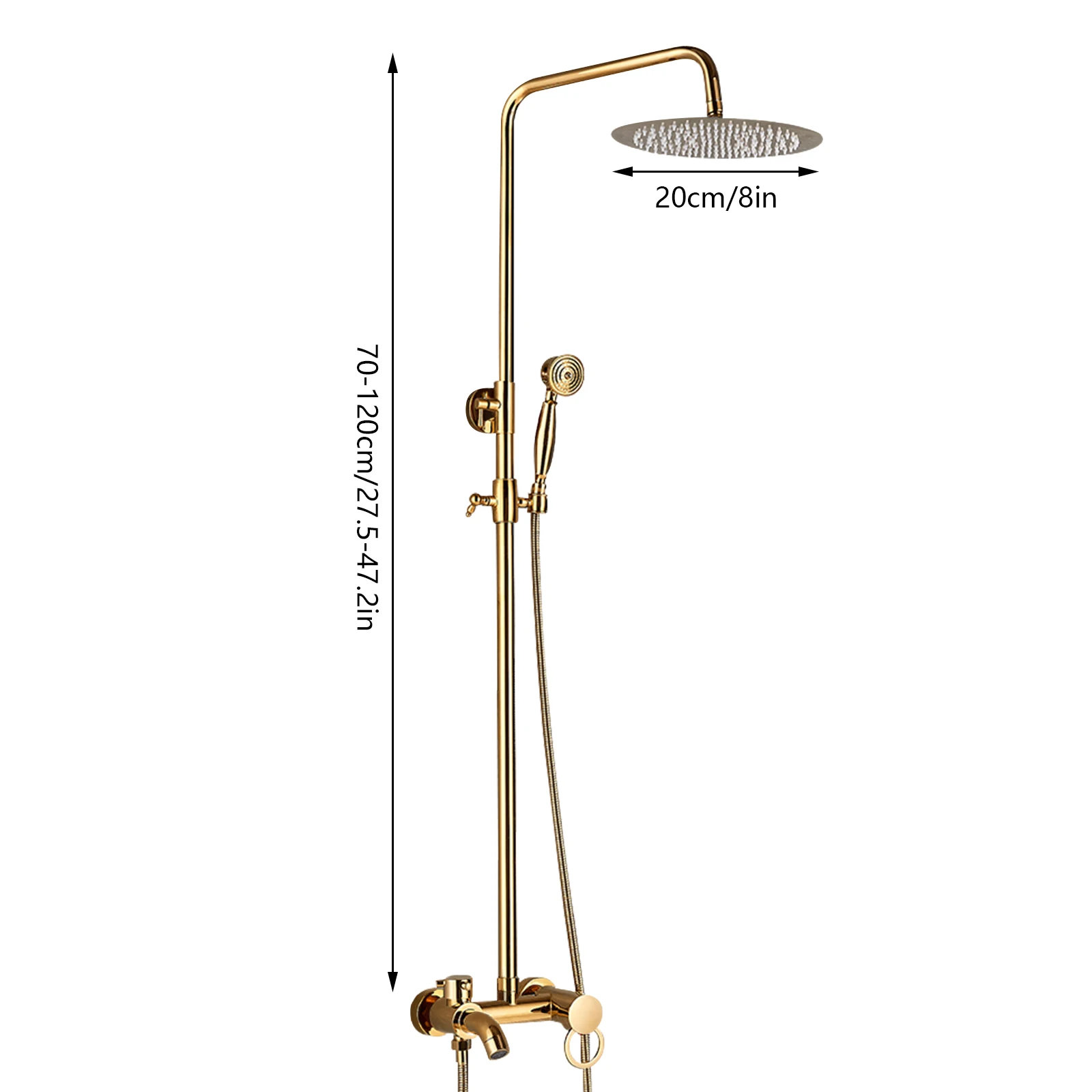 Shower System Set Bathroom Shower Faucet Set 3-way Rainfall Shower Set Gold