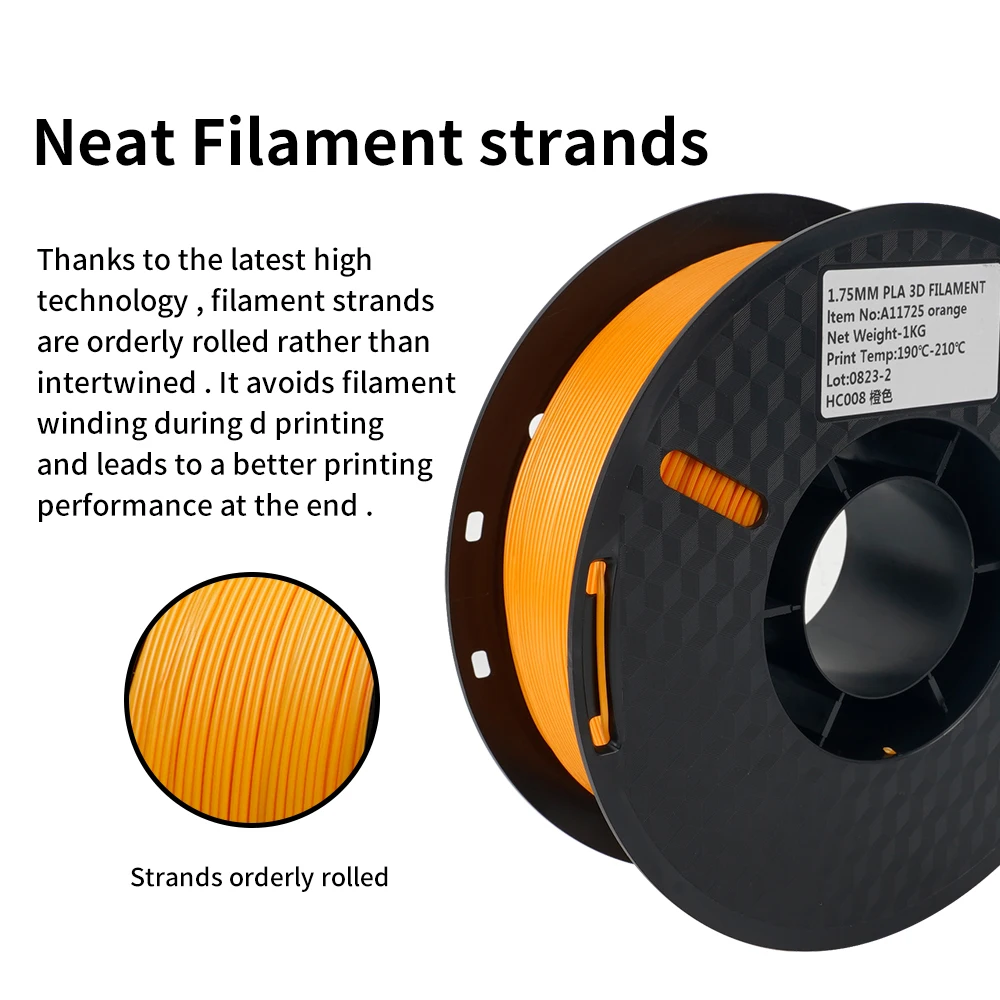 22LBS PLA PETG Filament 1.75mm Dimensional Accuracy+/-0.03mm Black White Grey Multicolor 3D Printer Materials for FDM 3D Printer