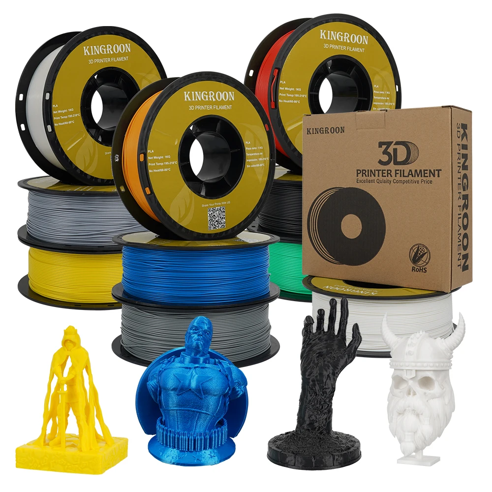 22LBS PLA PETG Filament 1.75mm Dimensional Accuracy+/-0.03mm Black White Grey Multicolor 3D Printer Materials for FDM 3D Printer