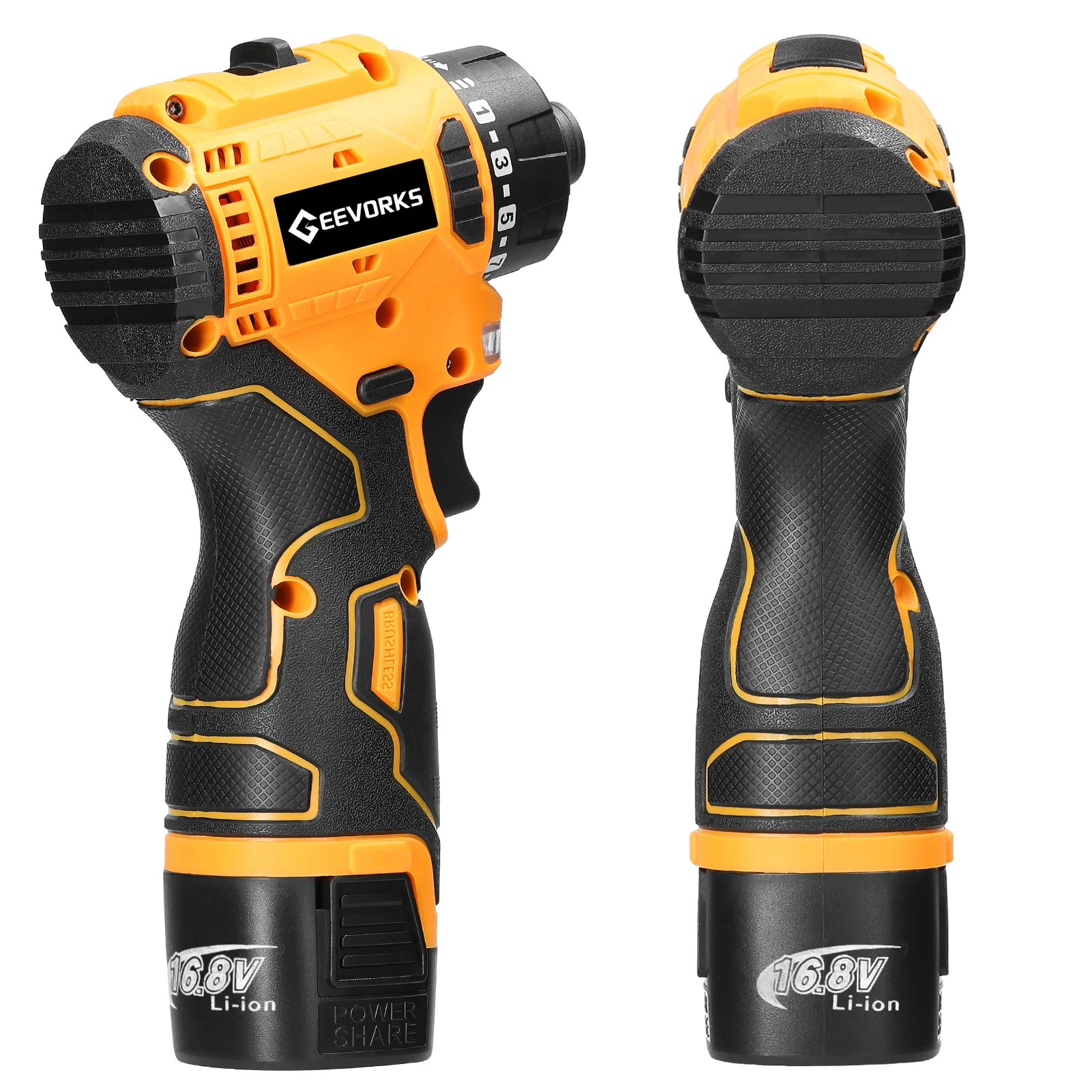 16.8V Electric Screwdriver Brushless Motor 1500rpm 55Nm Torque Electric Drill Rechargeable Screwdriver DIY Repairing Power Tool