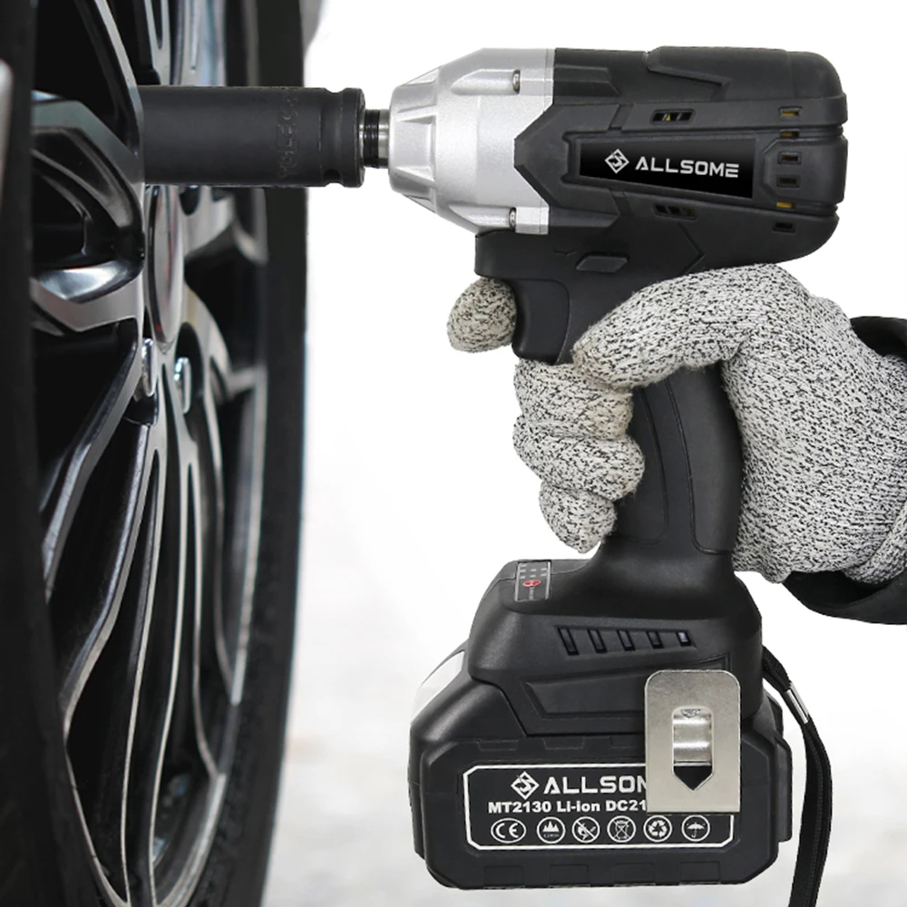 ALLSOME 21V Brushless Cordless 1/2 in. 3-Speed Impact Wrench with 22mm Sleeve for 18V Makita Lithium Battery