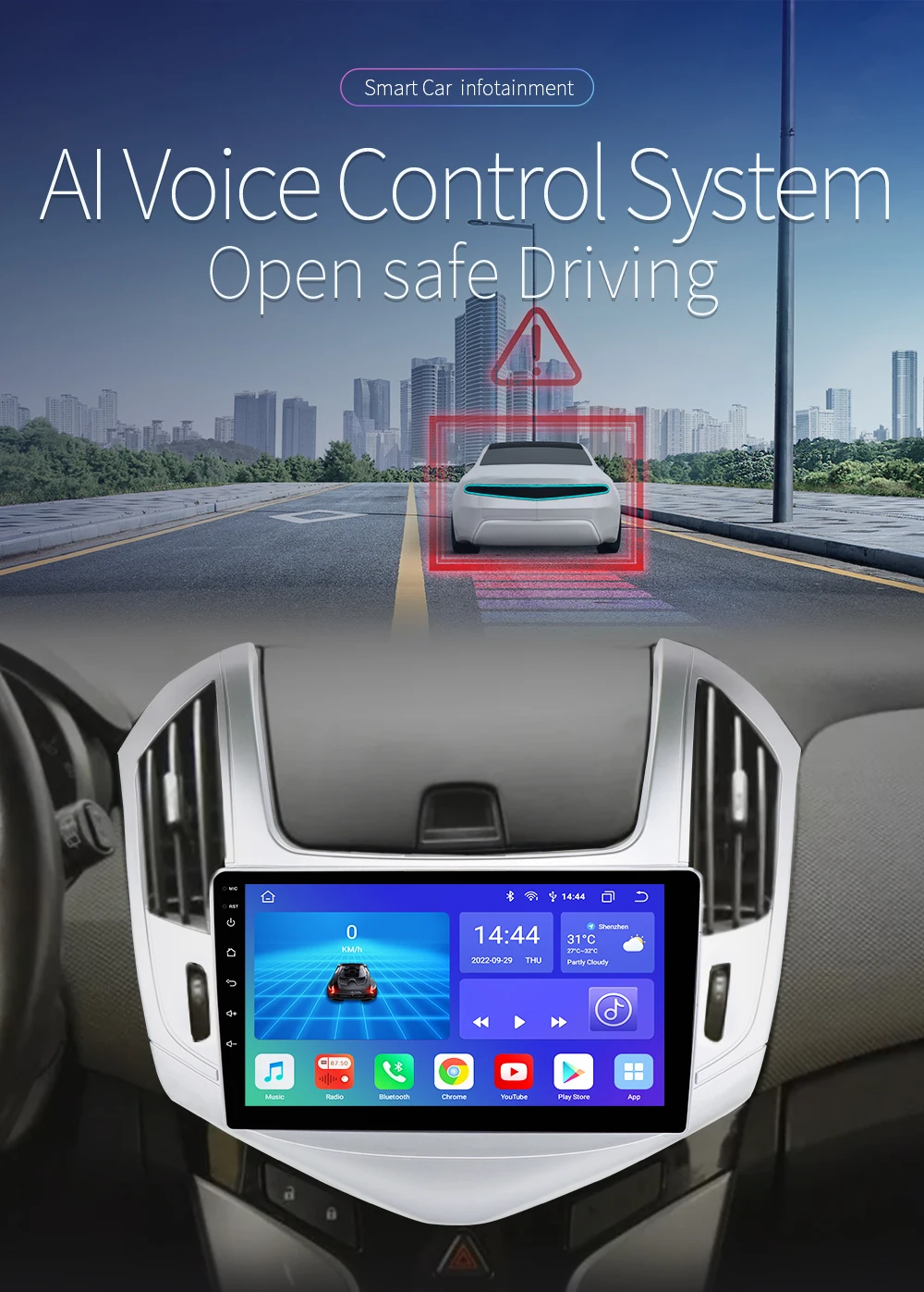 2Din Carplay Android Auto Radio For Chevrolet Cruze J300 J308 2012-2015 Car Multimedia GPS 4G autoradio RDS 4G-LET SWC NO DVD