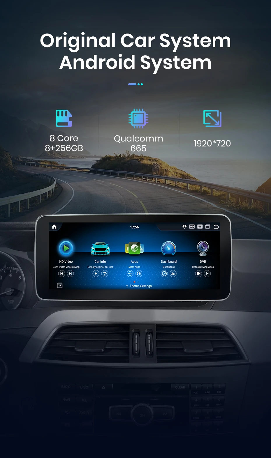 Junsun KSW Qualcomm 665 CarPlay For Apple Car Radio Multimedia For Mercedes-Benz C Class W204 S205 C204 2007-2018 4G WiFi Stereo