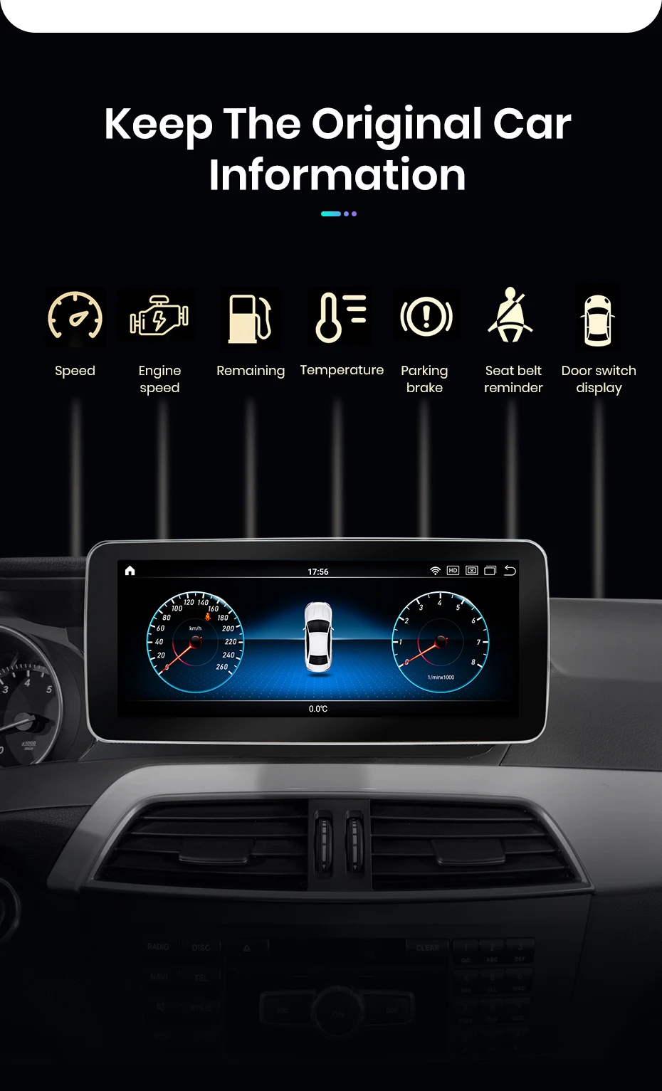 Junsun KSW Qualcomm 665 CarPlay For Apple Car Radio Multimedia For Mercedes-Benz C Class W204 S205 C204 2007-2018 4G WiFi Stereo