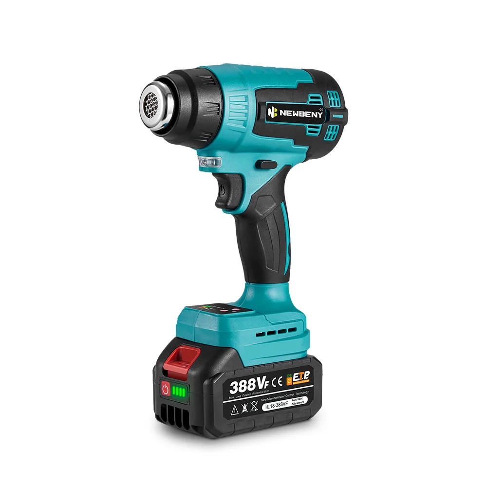NEWBENY 2000W 500℃ Electric Hot Air Gun 9 Gears Handheld Cordless Rechargeable Industrial Home Power Tool For Makita Battery Pin