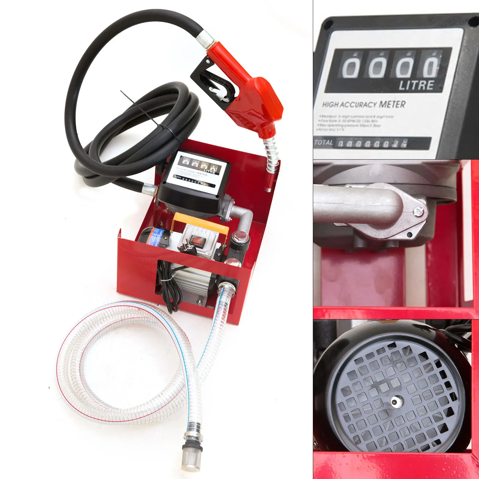 550W 60L/min Dieselpumpe Zählwerk Heizölpumpe Diesel Tankstelle Mit Schlauch