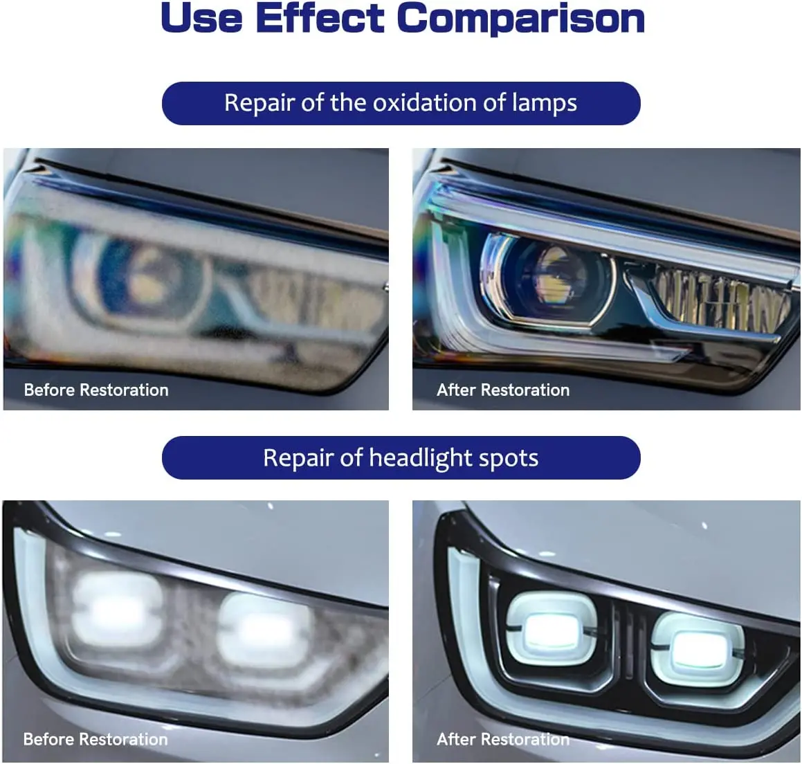 2PCS 800ML Headlight Recovery Liquid Polishing Car Headlights Cleaner Headlight Polish Liquid Polymer Cleaning Headlights