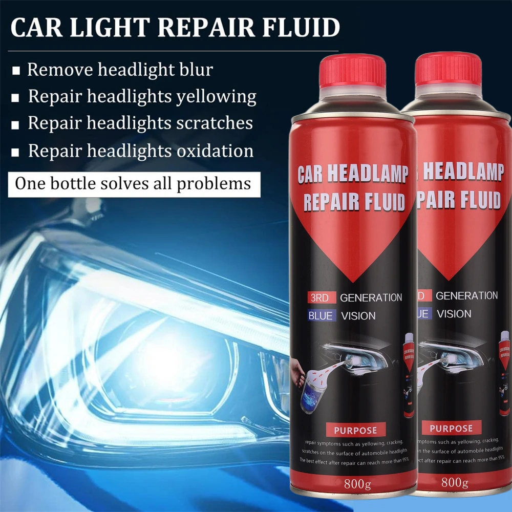 2PCS 800ML Headlight Recovery Liquid Polishing Car Headlights Cleaner Headlight Polish Liquid Polymer Cleaning Headlights