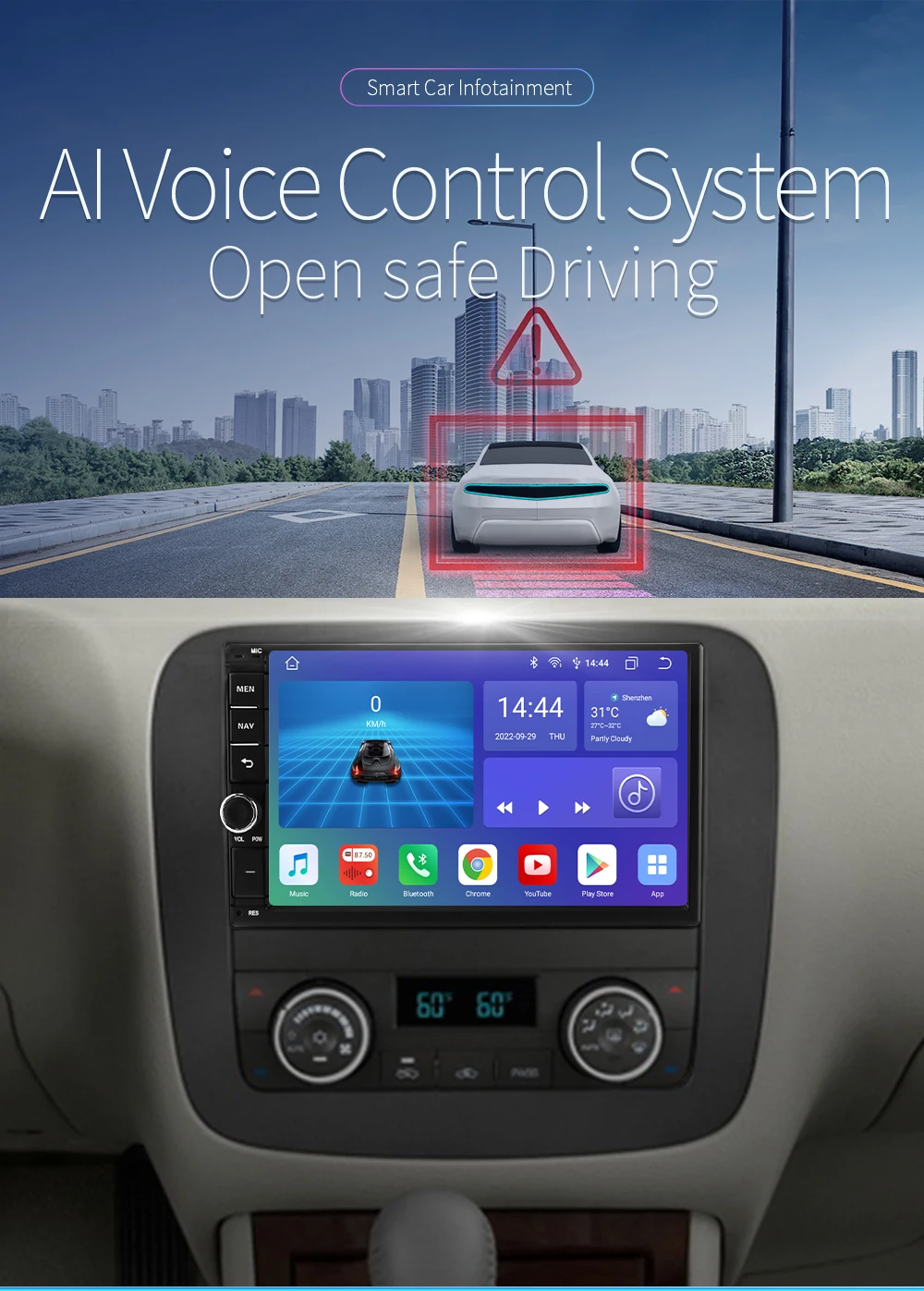 1 Din 7inch Universal Android Car Radio For VW Nissan Hyundai toyota CR-V Kia Car Multimedia Player GPS WiFi Carplay No DVD