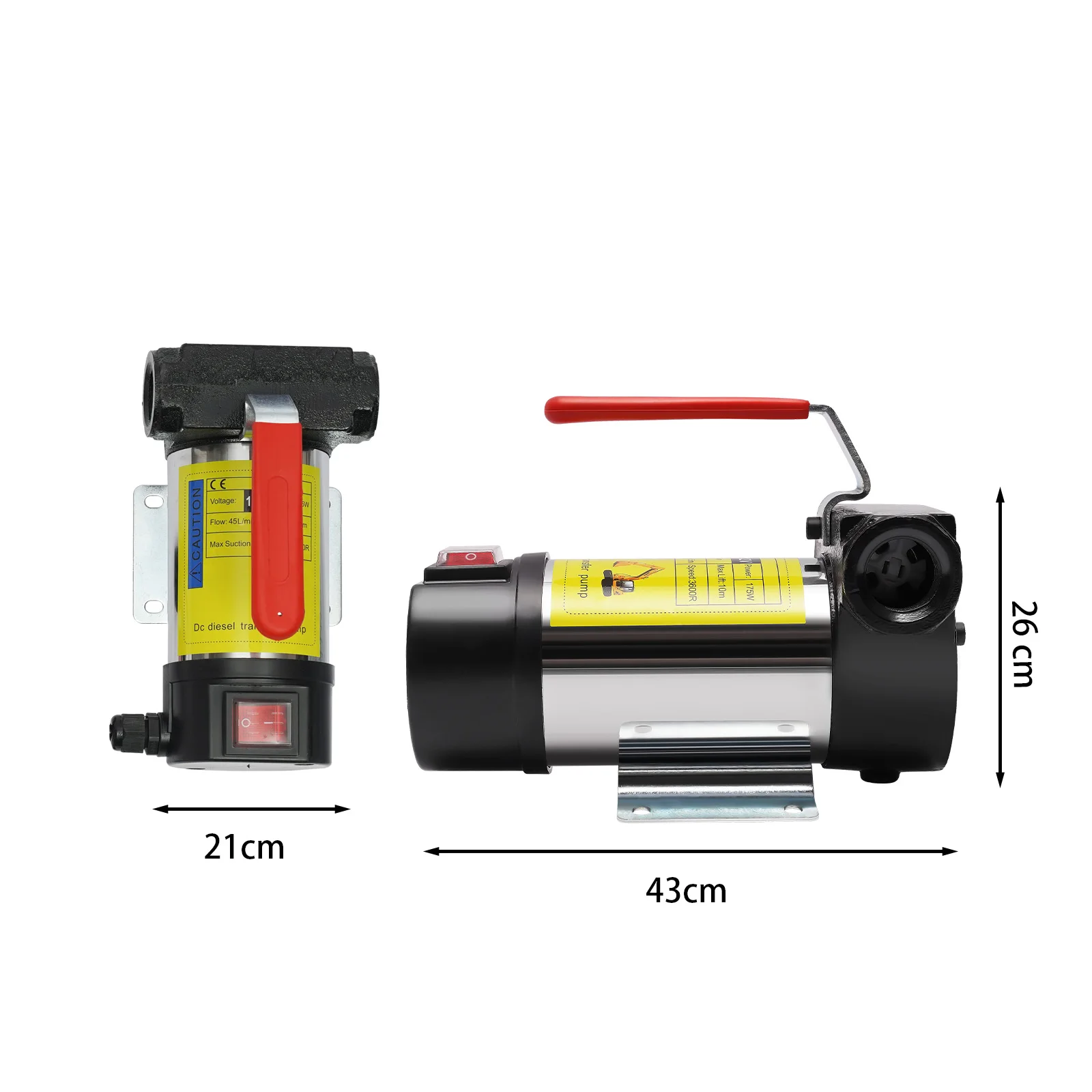 12V 175W Diesel Pump Fuel Oil Pump Automatic Pistol 45L/min Electric Self-priming Diesel Pump Transfer Pump Kit 3600RPM NEW