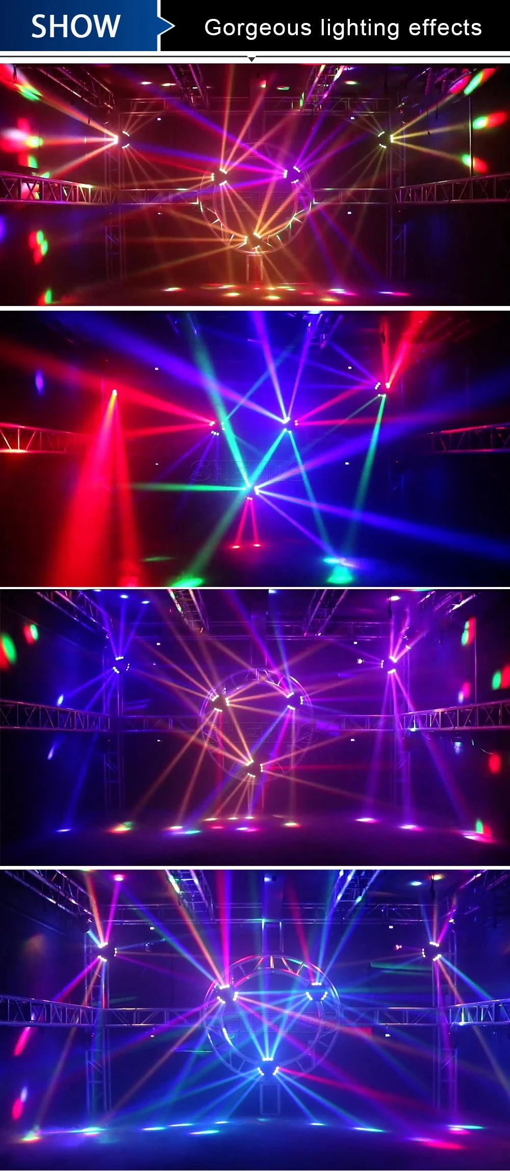 Mini LED 8X6W/9x10W Spider Light RGBW DMX512 Spider Moving Head Beam Light Used In DJ Disco Bar KTV Stage Lighting SHEHDS