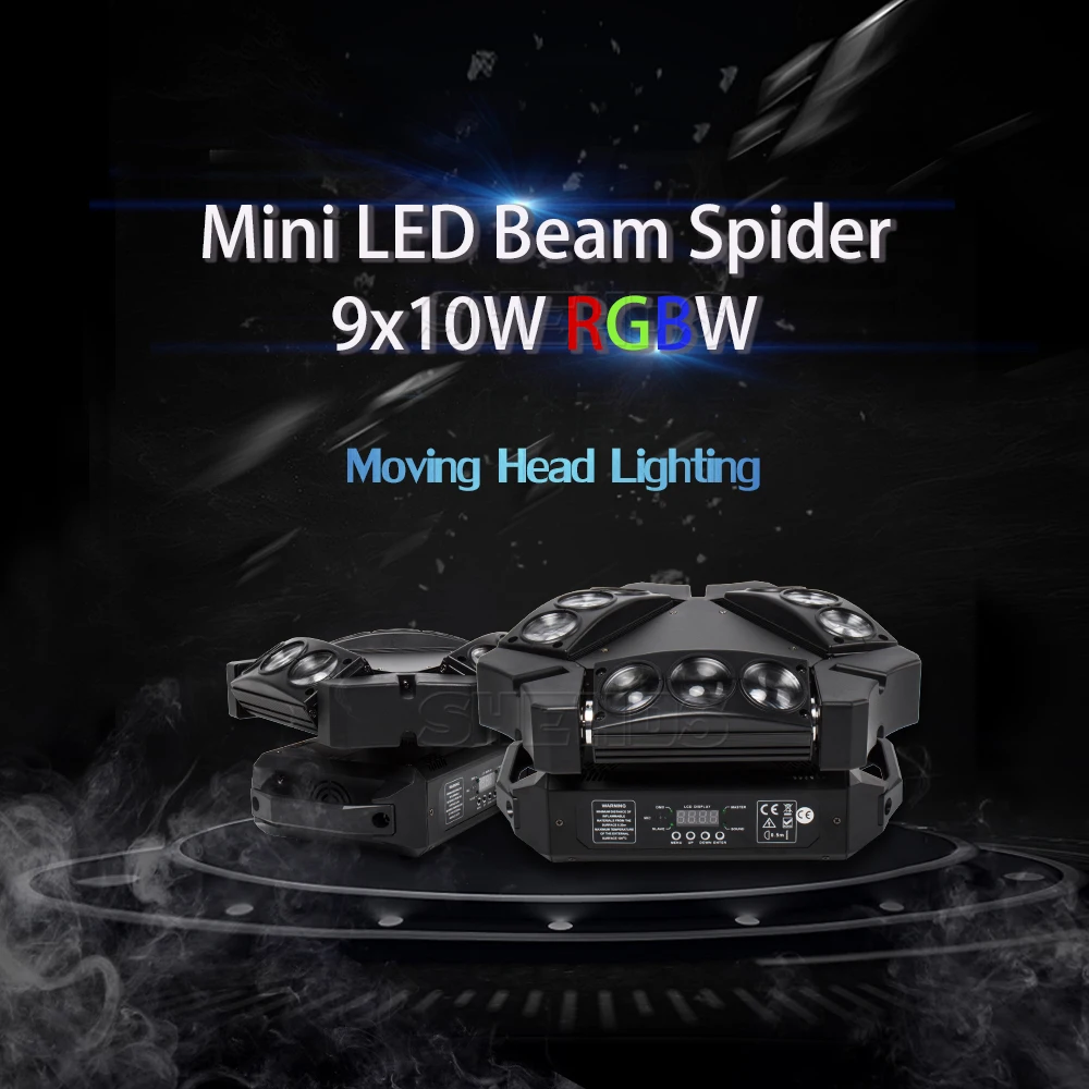 Mini LED 8X6W/9x10W Spider Light RGBW DMX512 Spider Moving Head Beam Light Used In DJ Disco Bar KTV Stage Lighting SHEHDS