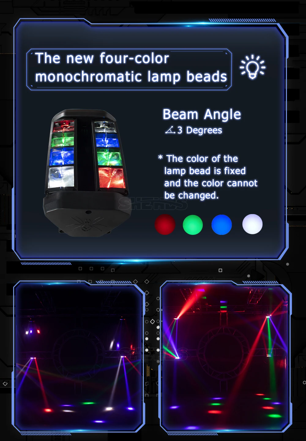 Mini LED 8X6W/9x10W Spider Light RGBW DMX512 Spider Moving Head Beam Light Used In DJ Disco Bar KTV Stage Lighting SHEHDS