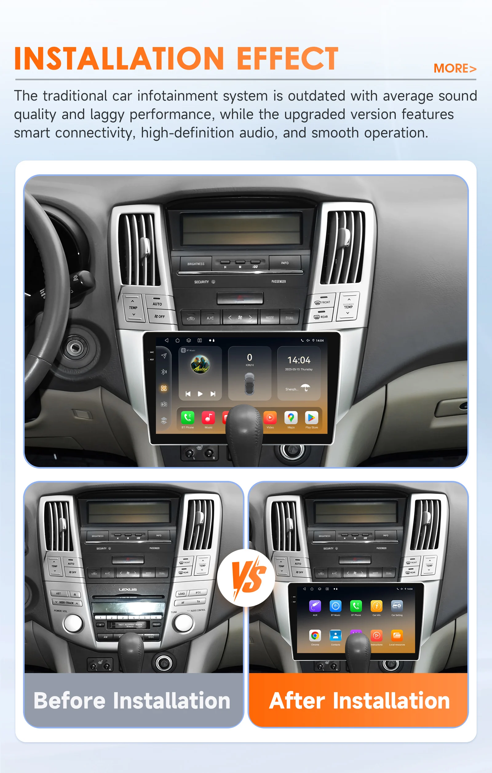 Hizpo 9" Android Car Radio For Lexus RX300 RX330 RX350 RX400H 2003-2009 Auto Stereo Multimedia Player GPS Navigation Carplay DSP