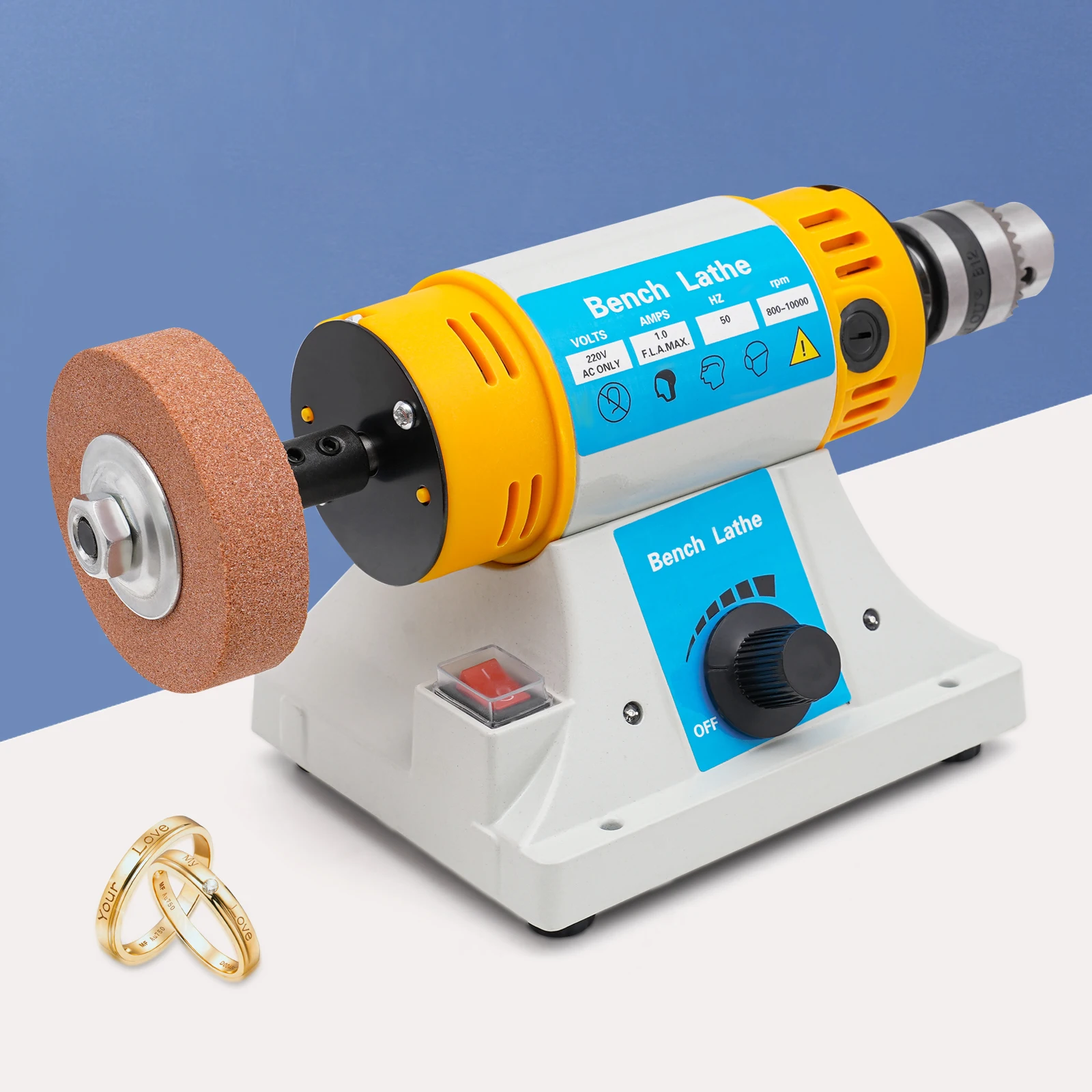 220V Multi-Function Benchtop Polisher Grinder, Bench Buffer Polishing Machine, Jewelry Polisher