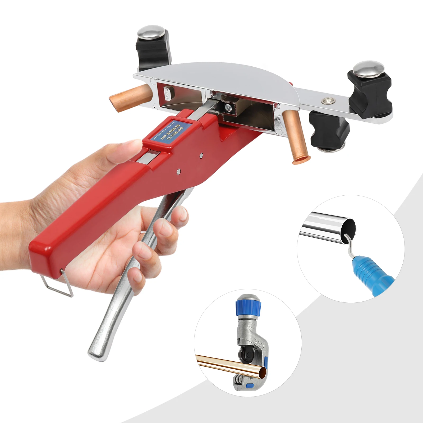 CT-999F Red Rohrbiegemaschine Hand Rohrbiegemaschine Set 6-22 mm Rohrbiegemaschine bis 90°-Rohrschneider