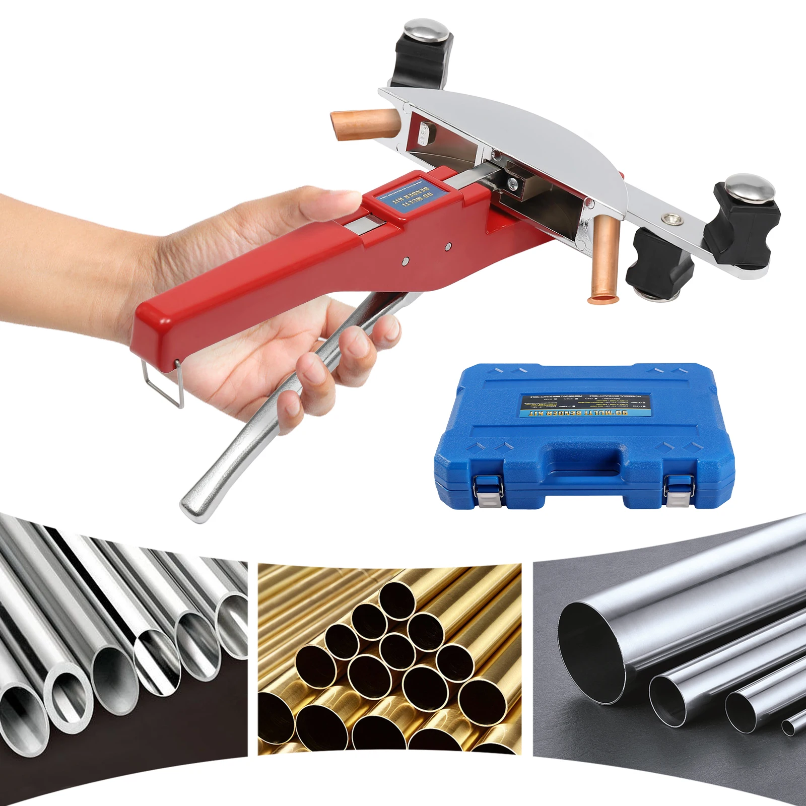 CT-999F Red Rohrbiegemaschine Hand Rohrbiegemaschine Set 6-22 mm Rohrbiegemaschine bis 90°-Rohrschneider
