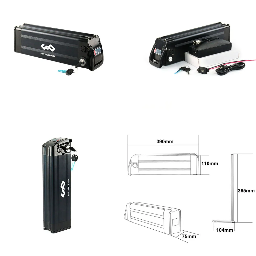 EU Stock 36V Ebike Battery Silver Fish 17.5AH 13Ah Lithium 18650 Cells Pack for Electric Bicycle 200W 350W 500W Hub Motor Kit 5-7 Days