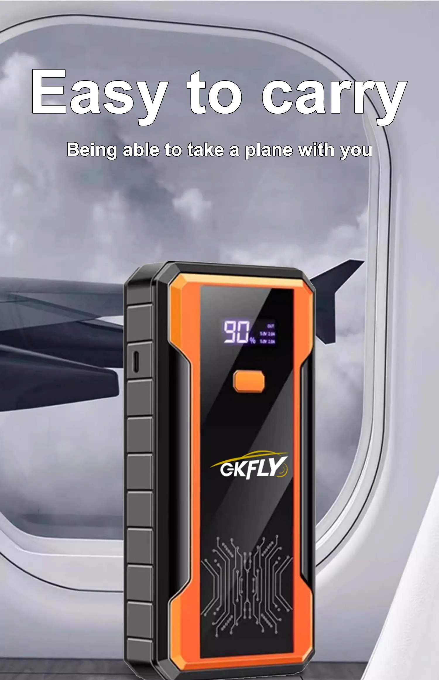 GKFLY 4000A Car Jump Starter Portable Power Bank 2000A Car Battery Booster 12V Auxiliary Starting Device for Diesel