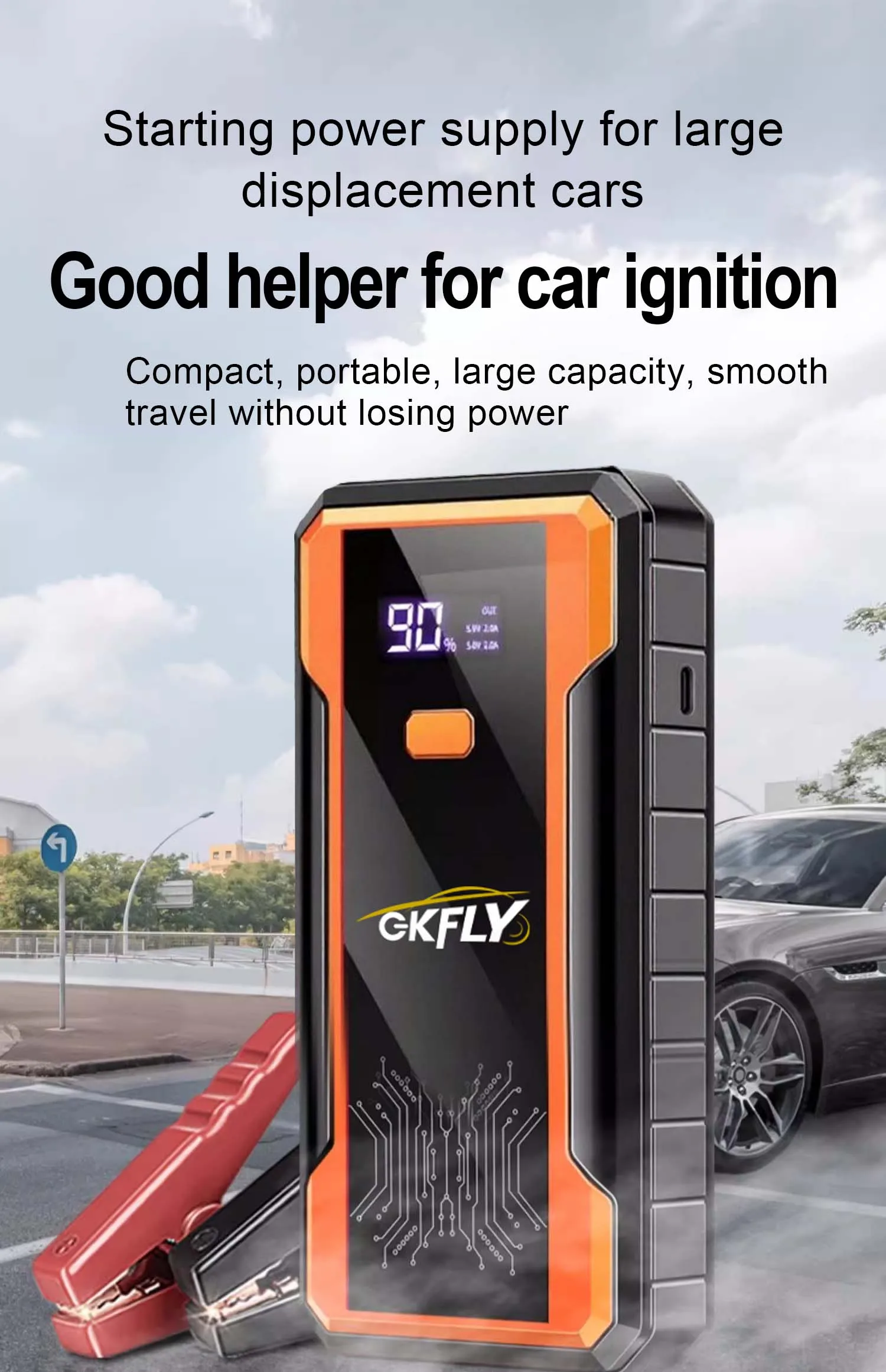 GKFLY 4000A Car Jump Starter Portable Power Bank 2000A Car Battery Booster 12V Auxiliary Starting Device for Diesel