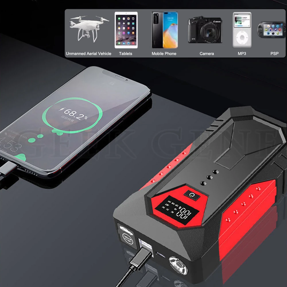 GKFLY 4000A Car Jump Starter Portable Power Bank 2000A Car Battery Booster 12V Auxiliary Starting Device for Diesel