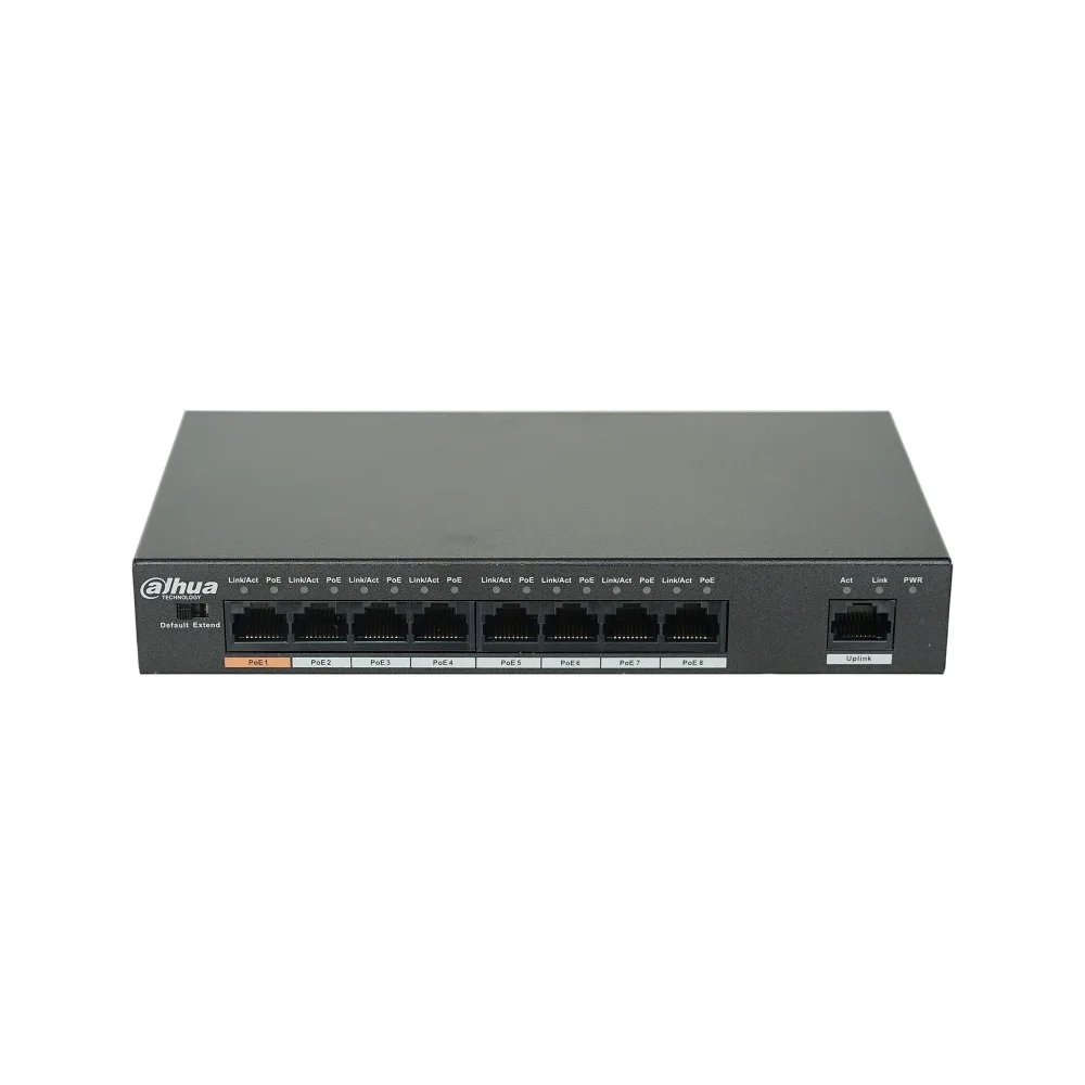 Dahua DH-S4500C-8ET1ET-DPWR 8-Port PoE Switch (Unmanaged), Support IEEE802.3af, IEEE802.3at Standard, POE Network Switch