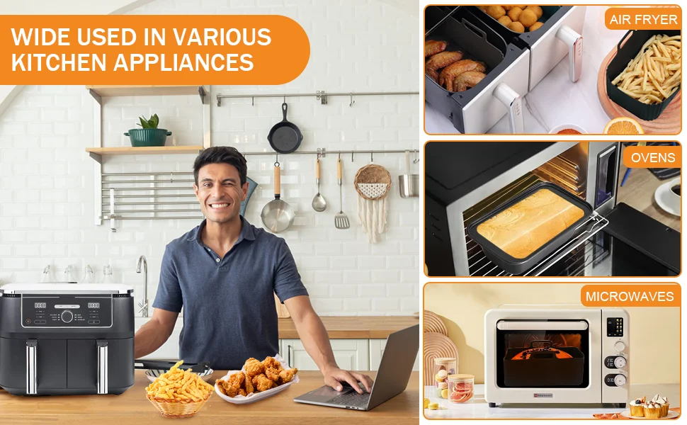 12 Pack Dual Zone Air Fryer Accessories for Ninja Foodi Max AF300EU/AF400EU Dual Chamber Airfryer Accessories