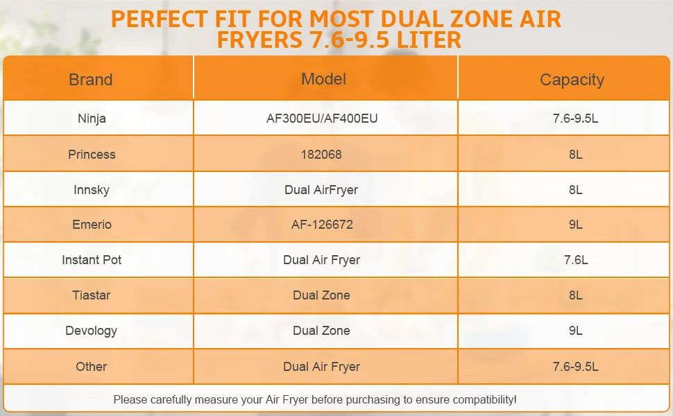 12 Pack Dual Zone Air Fryer Accessories for Ninja Foodi Max AF300EU/AF400EU Dual Chamber Airfryer Accessories