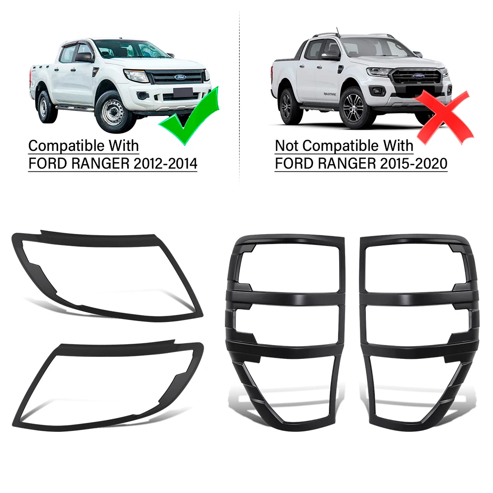 Car Accessories headlight tail lights cover for Ford Ranger T6 2012 2013 2014 Wildtrak XL XLS XLT LIMITED Car Styling