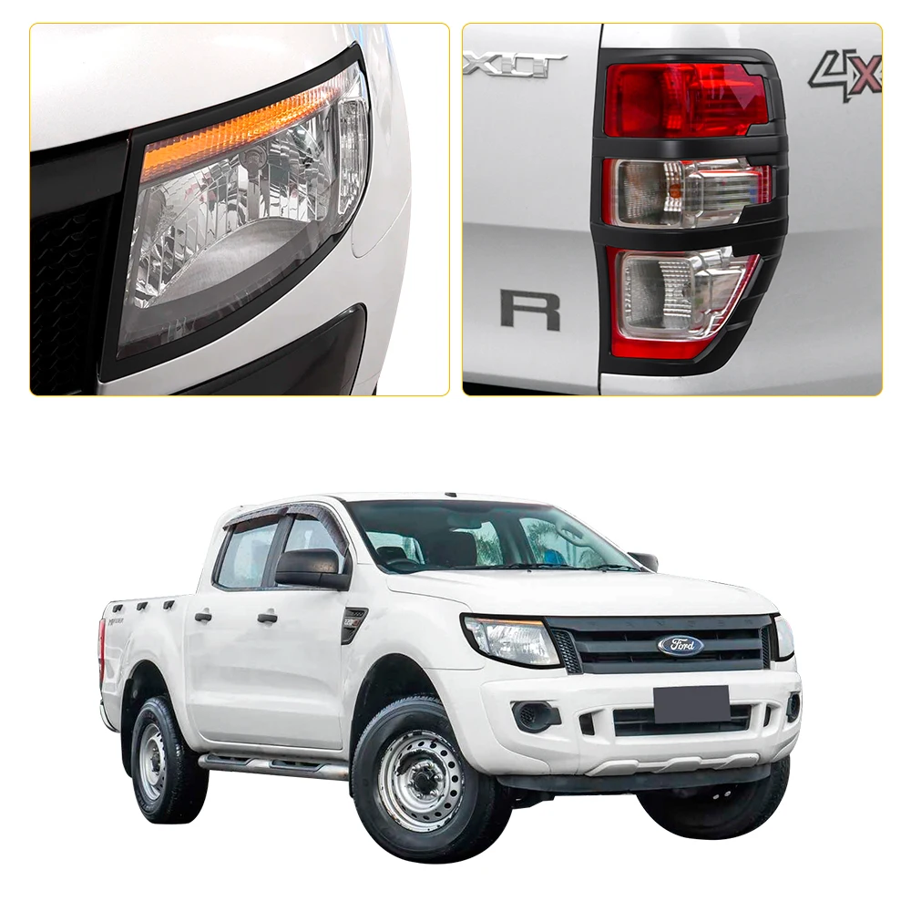 Car Accessories headlight tail lights cover for Ford Ranger T6 2012 2013 2014 Wildtrak XL XLS XLT LIMITED Car Styling