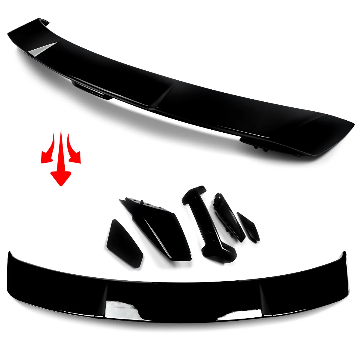 FOR 2015-2022 FORD MUSTANG S550 GT STYLE GLOSSY BLACK REAR TRUNK SPOILER WING