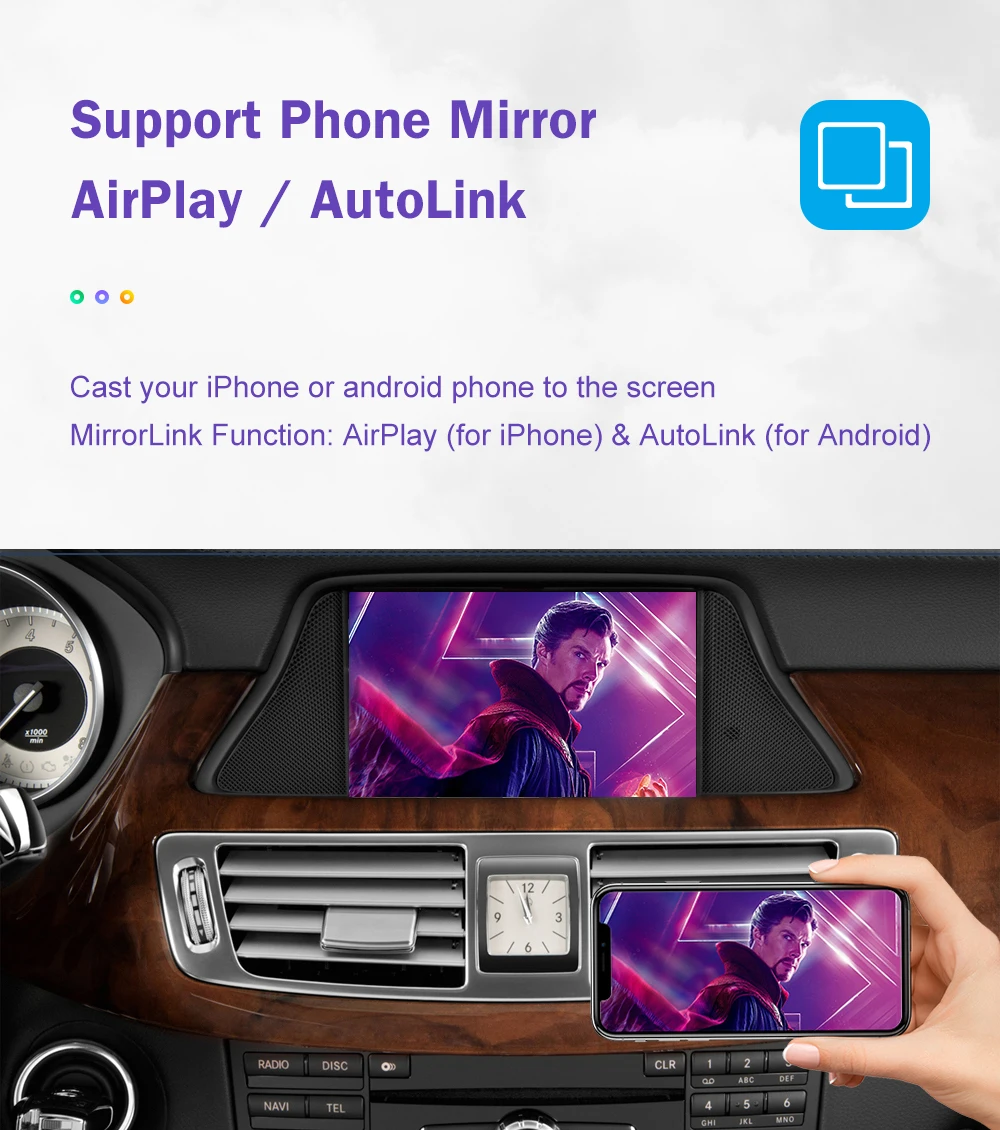 Wireless CarPlay for Mercedes Benz CLS W218 2011-2015 NTG4.5/4.7 with Android Auto Mirror Link AirPlay Bluetooth Siri Voice USB
