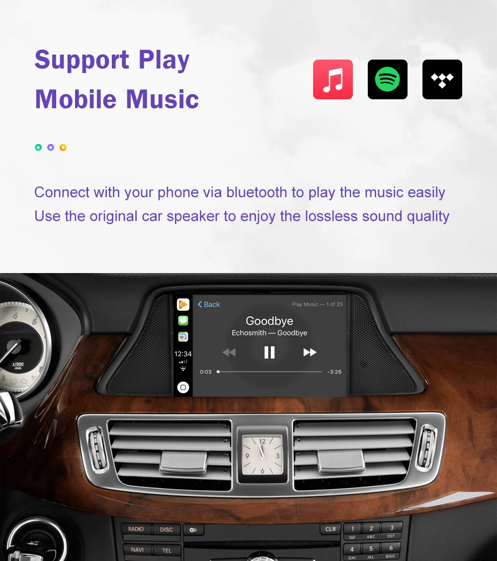 Wireless CarPlay for Mercedes Benz CLS W218 2011-2015 NTG4.5/4.7 with Android Auto Mirror Link AirPlay Bluetooth Siri Voice USB