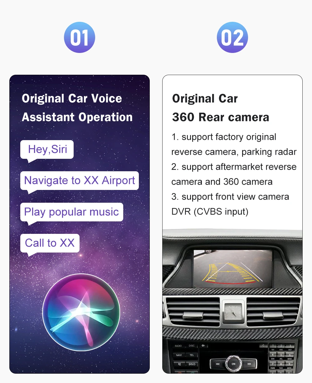 Wireless CarPlay for Mercedes Benz CLS W218 2011-2015 NTG4.5/4.7 with Android Auto Mirror Link AirPlay Bluetooth Siri Voice USB