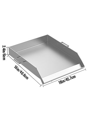 VEVOR Square Grill Plate 16x18in Stainless Steel Tripple Burner Stove Griddle Flat Top Plate for outdoor Triple Burner Stove