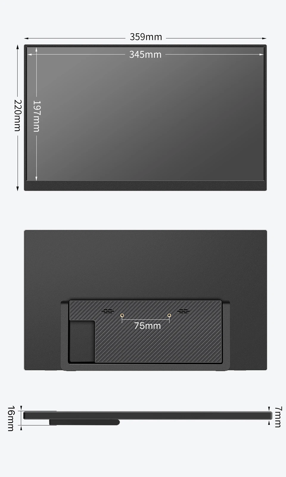 HGFRTEE 15.6 Inch Touch Portable Monitor ADS-IPS 1920*1080P 300cd/m2 Extended Display for Laptop Second Screen XBox PS4/ 5