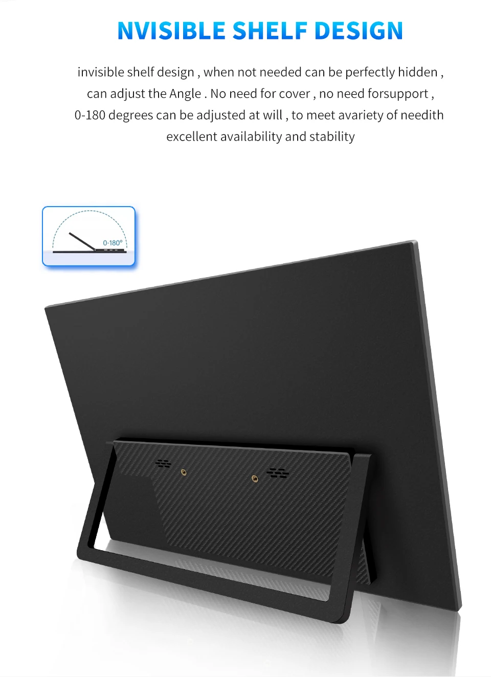HGFRTEE 15.6 Inch Touch Portable Monitor ADS-IPS 1920*1080P 300cd/m2 Extended Display for Laptop Second Screen XBox PS4/ 5
