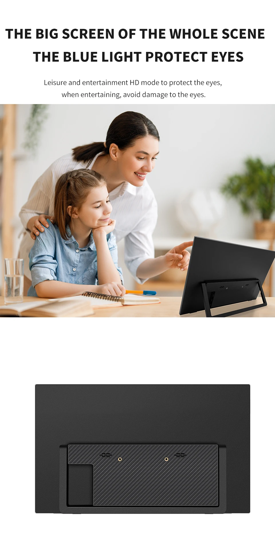 HGFRTEE 15.6 Inch Touch Portable Monitor ADS-IPS 1920*1080P 300cd/m2 Extended Display for Laptop Second Screen XBox PS4/ 5
