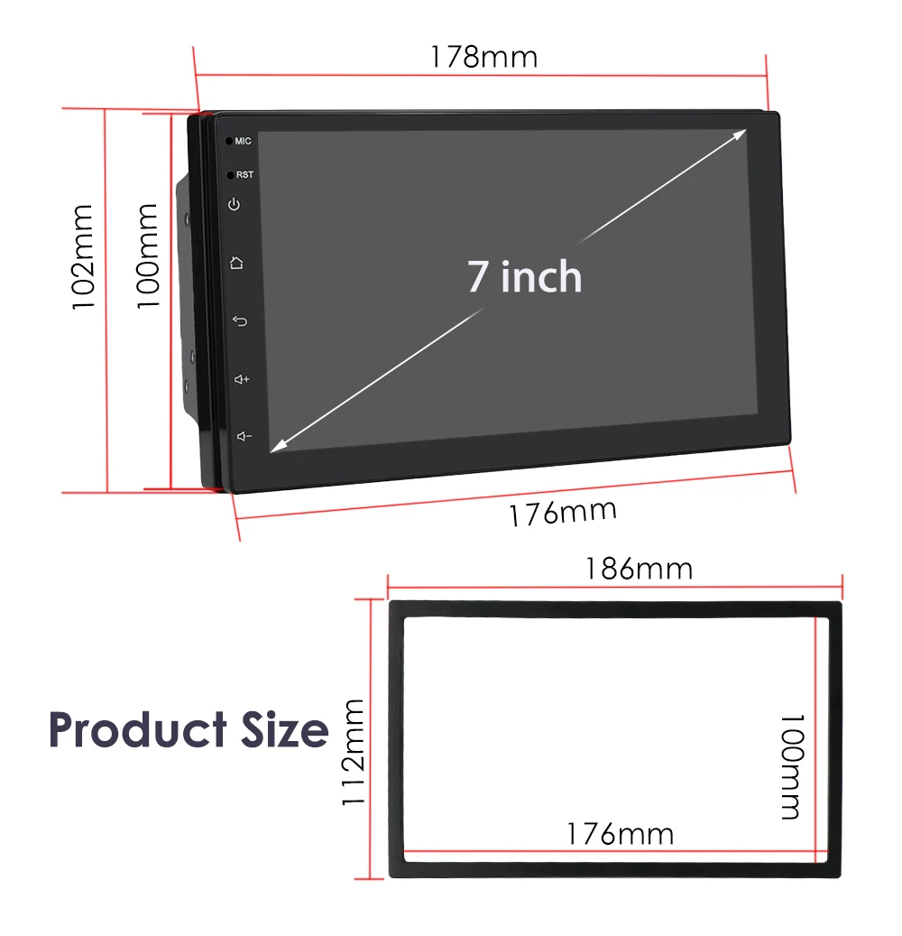 7 inch 2Din Universal Android Car Multimedia Player Carplay Auto Radio With WiFi Bluetooth FM Navigation Autoradio Stereo