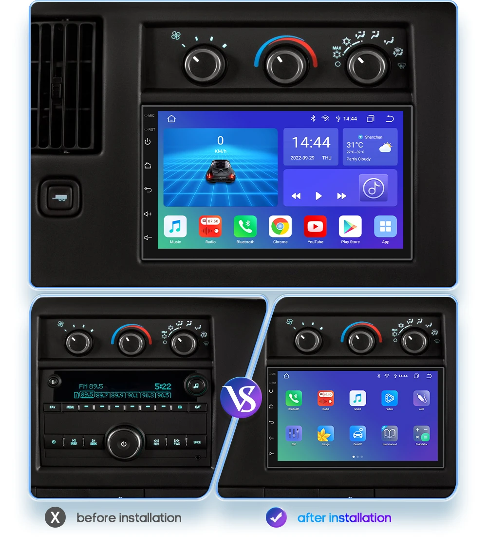 7 inch 2Din Universal Android Car Multimedia Player Carplay Auto Radio With WiFi Bluetooth FM Navigation Autoradio Stereo