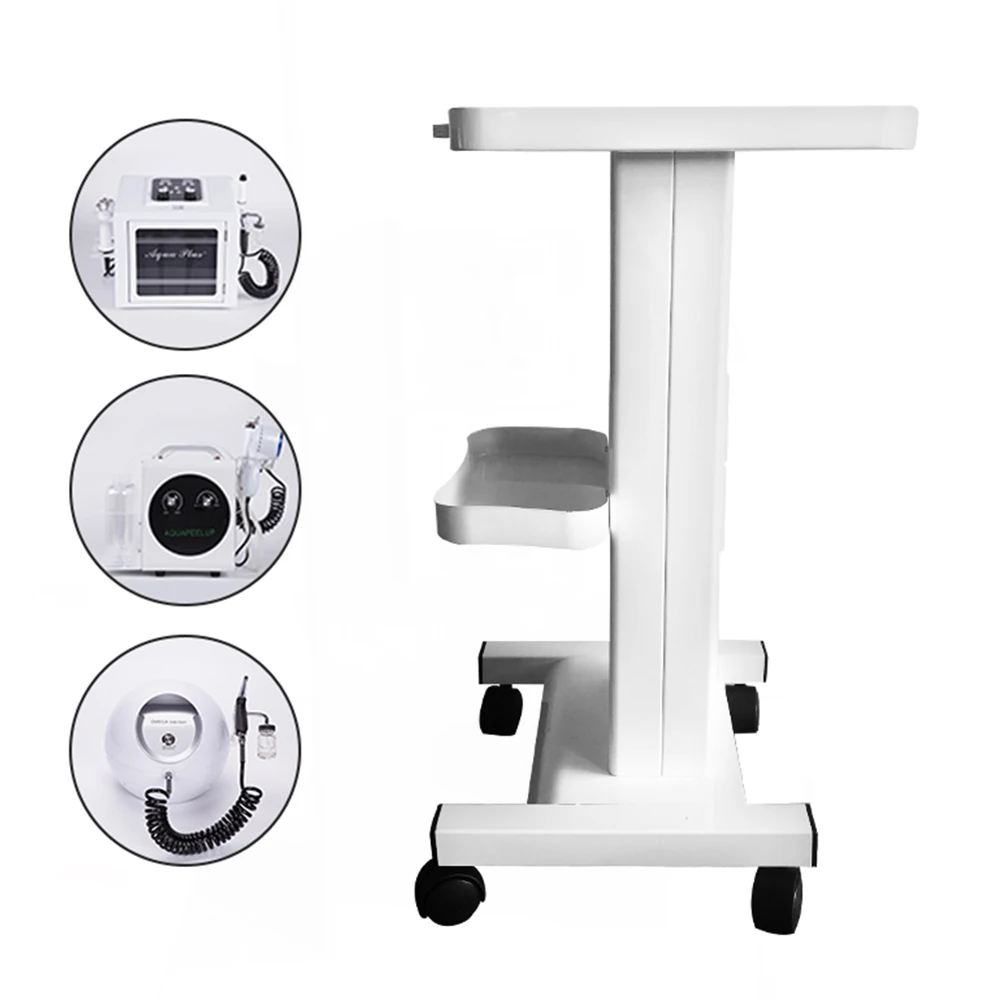 2-tier Salon Trolley with Socket Stand Rolling Cart Beauty Wheel Holder Spa Cart White 220V