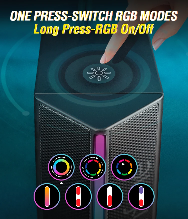FIFINE Gaming Sound Box with Stereo Surround Sound, USB RGB Speaker with Vol Control for PC,Lattop,PS4/5,TV-Ampligame A20
