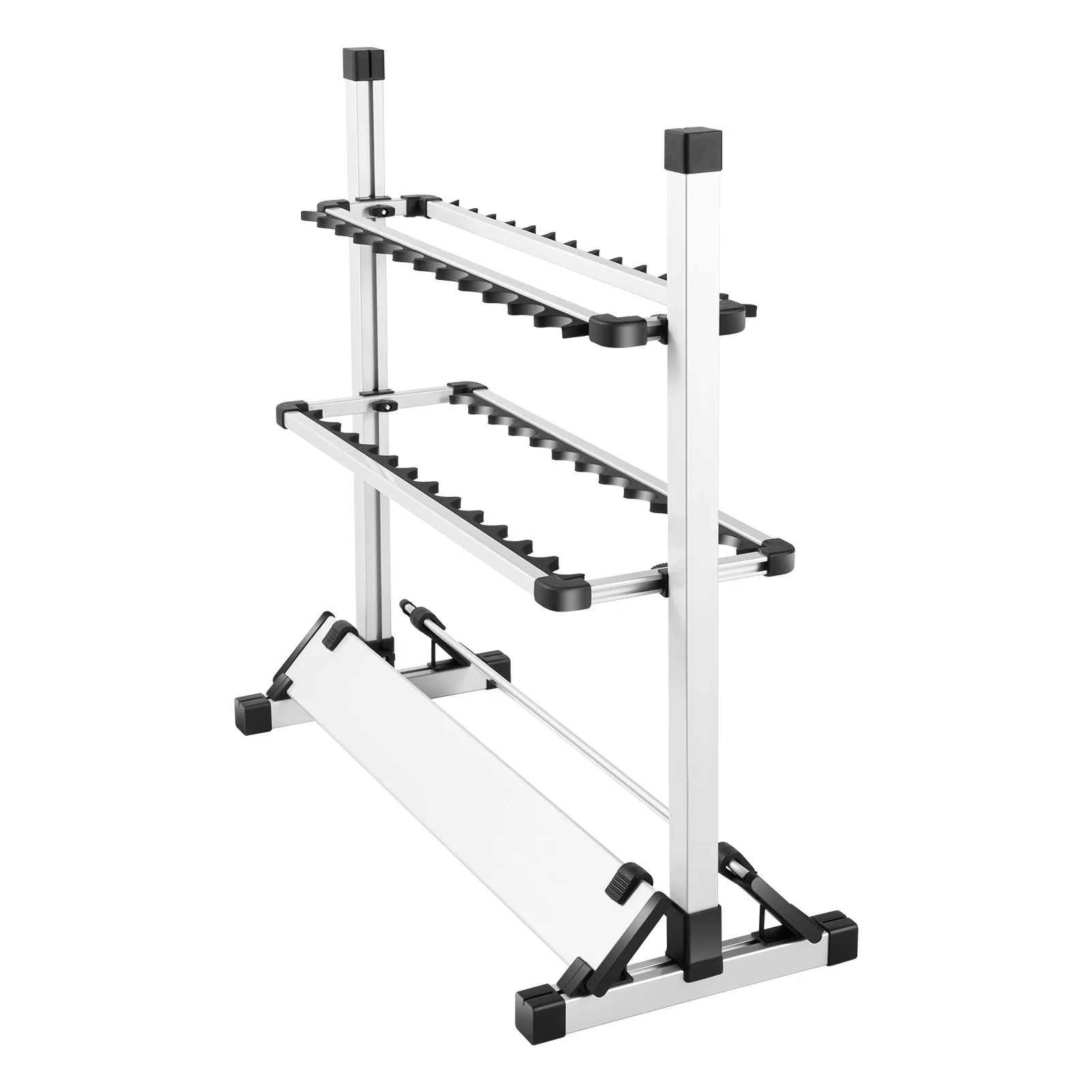 Fish Rod Rack Organizer Stand with 24 Groove Adjustable Height 73x32x72cm