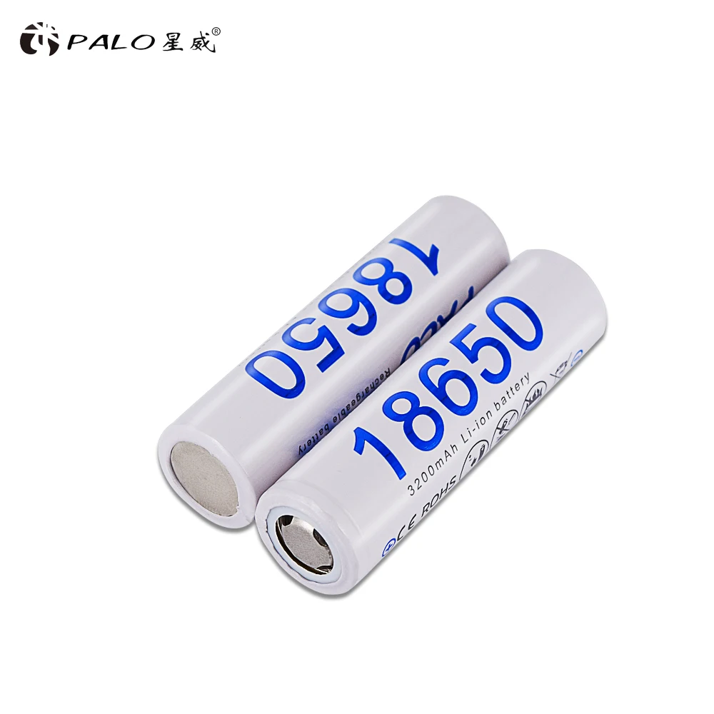 PALO 18650 Battery 3.7V 3200mAh 18650 Lithium Rechargeable Battery 32A High Current Li-ion Batteries for Flashlight
