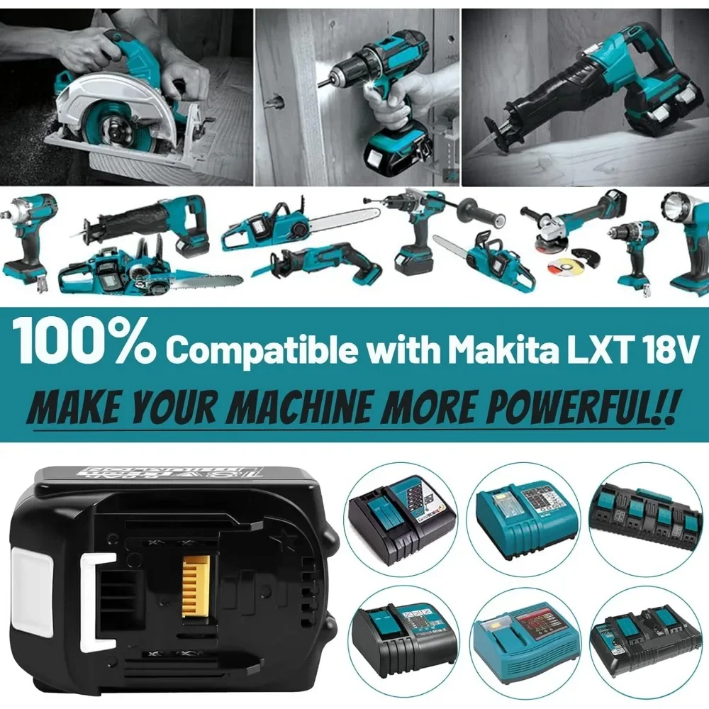 6000mAh for Makita 18V Battery Rechargeable Power Tools Battery 18V makita with LED Li-ion Replacement LXT BL1830 BL1860 BL1850