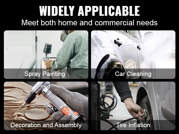 SucceBuy 13 Gallon Air Compressor Portable 2HP Oil Free Air Compressor for Auto Repair Tire Inflation Spray Painting Woodwork