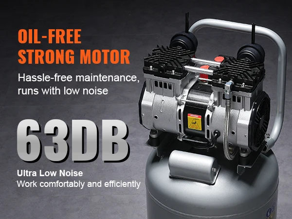 SucceBuy 13 Gallon Air Compressor Portable 2HP Oil Free Air Compressor for Auto Repair Tire Inflation Spray Painting Woodwork